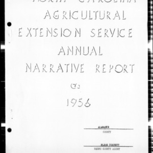 Annual Narrative Report of County Agent, Alamance County, NC