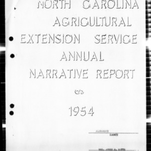 Annual Narrative Report of Home Demonstration Work of Alexander County, NC