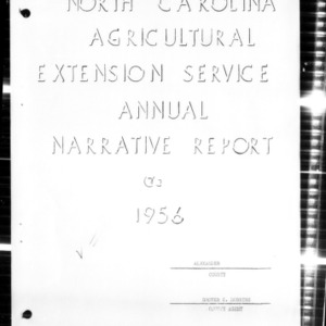 Annual Narrative Report of County Agent, Alexander County, NC