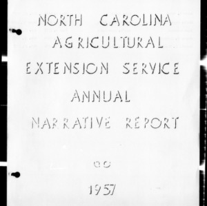 Annual Narrative Report of County Agent, Alexander County, NC