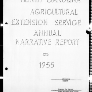Annual Narrative Report of Home Demonstration Work of Alleghany County, NC
