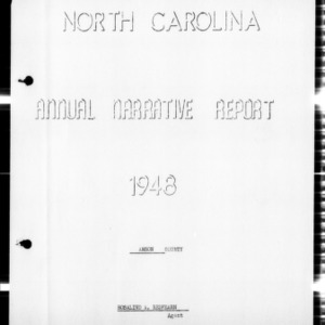 Annual Narrative Report of County Agent, Anson County, NC