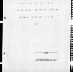 Annual Narrative Report of County Agent, Anson County, NC