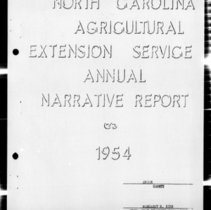 Annual Narrative Report of Home Demonstration Work of Anson County, NC