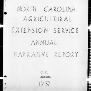 Annual Narrative Report of County Agent, Anson County, NC