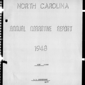 Annual Narrative Report of County Agent, Ashe County, NC