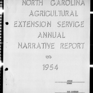 Annual Narrative Report of County Agents, Avery County, NC