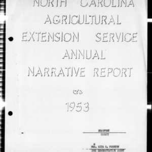 Annual Narrative Report of Home Demonstration Work of Beaufort County, NC