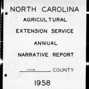 Annual Narrative Report of County Agents, Beaufort County, NC