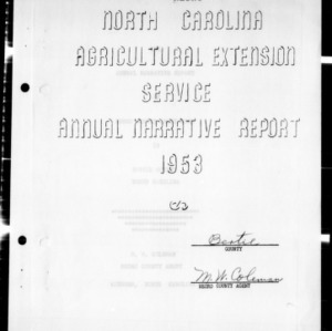 Annual Narrative Report of County Agents, Bertie County, NC