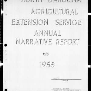 Annual Narrative Report of Home Demonstration Work of Bertie County, NC