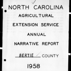 Annual Narrative Report of Bertie County, NC