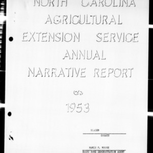 Annual Narrative Report of Home Demonstration Work of Bladen County, NC