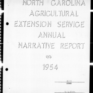 Annual Narrative Report of County Agents, Bladen County, NC