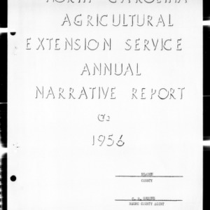 Annual Narrative Report of County Agents, Bladen County, NC
