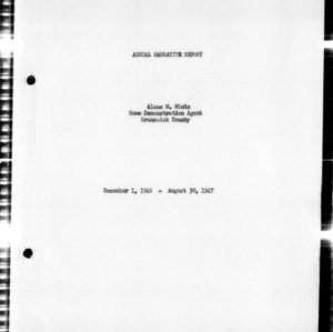 Annual Narrative Report of Home Demonstration Work of Brunswick County, NC