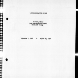 Annual Narrative Report of Home Demonstration Work of Brunswick County, NC