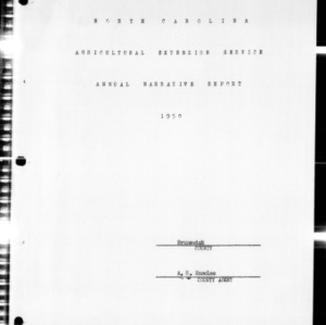 Annual Narrative Report of County Agents, Brunswick County, NC