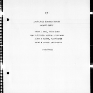 Agricultural Extension Service Narratie Report, Burke County, NC