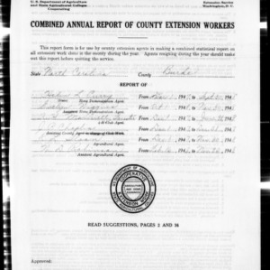 Combined Annual Report of County Extension Workers, Burke County, NC