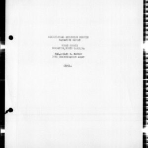 Agricultural Extension Service Narrative Report, Burke County, NC