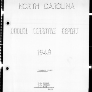Annual Narrative Report of County Agents, Cabarrus County, NC