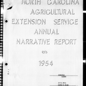 Annual Narrative Report of Home Demonstration Work of Cabarrus County, NC