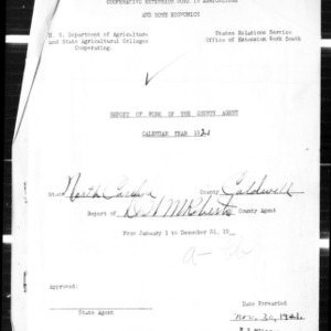 Report of Work of the County Agent, Caldwell County, NC