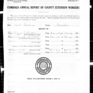 Combined Annual Report of County Extension Workers, Camden County, NC