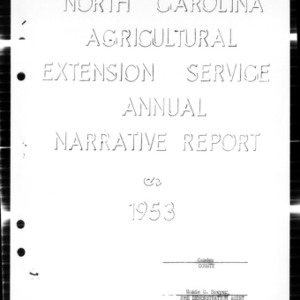 North Carolina Agricultural Extension Service Annual Narrative Report