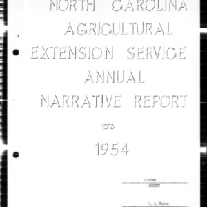 North Carolina Agrcultural Extension Service Annual Narrative Report