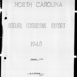 Annual Narrative Report of County Agents, Carteret County, NC