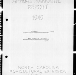 Annual Narrative Report of Home Demonstration Work of Carteret County, NC