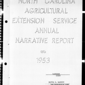 Annual Narrative Report of Home Demonstration Work of Carteret County, NC