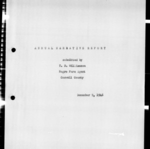 Annual Narrative Report of County Agents, Caswell County, NC