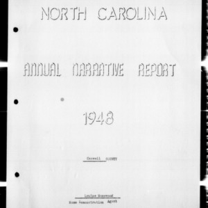 Annual Narrative Report of Home Demonstration Work, Caswell County, NC, 1948