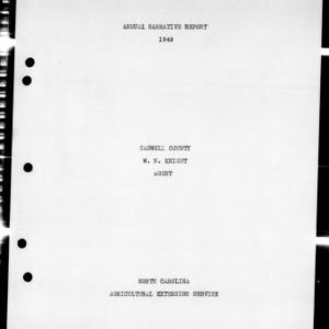 Annual Narrative Report of Extension Work, African American, Caswell County, NC, 1949
