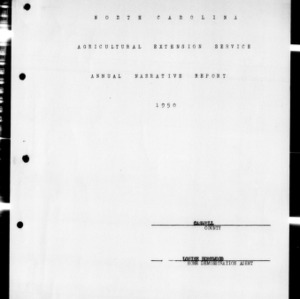Annual Narrative Report of Home Demonstration Work, Caswell County, NC, 1950