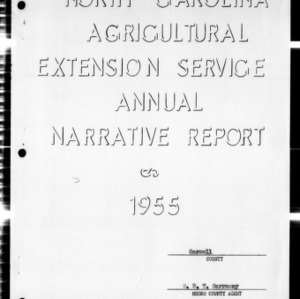 Annual Narrative Report of Extension Work, African American, Caswell County, NC, 1955