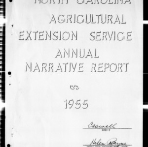 Annual Narrative Report of Home Demonstration Work, African American, Caswell County, NC, 1955