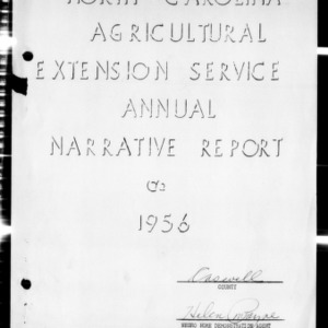 Annual Narrative Report of Home Demonstration Work, African American, Caswell County, NC, 1956
