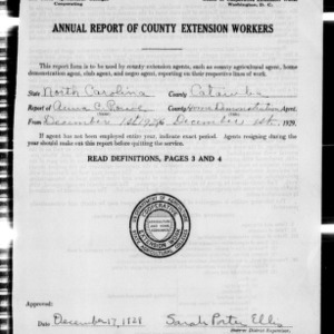 Annual Report of County Home Demonstration Workers, Catawba County, NC