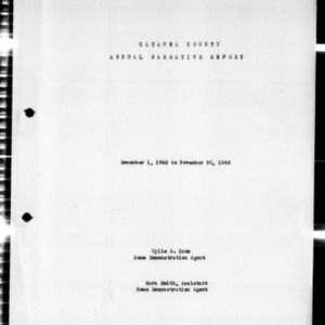 Annual Narrative Report of Home Demonstration Work, Presumed White, Catawba County, NC