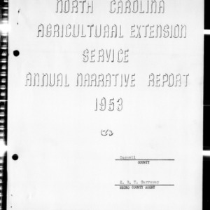Annual Narrative Report of Home Demonstration Work, African American, Caswell County, NC, 1953