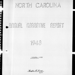 Annual Narrative Report of Home Demonstration Work, Catawba County, NC, 1948
