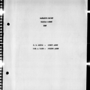 Annual Narrative Report of Extension Work, Chatham County, NC, 1946