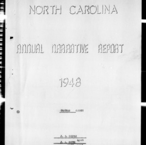 Annual Narrative Report of Extension Work, Chatham County, NC, 1948