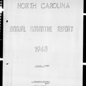 Annual Narrative Report of Extension Work, Chatham County, NC, 1948