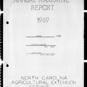 Annual Narrative Report of Home Demonstration Work and 4-H Clubs, Chatham County, NC, 1949