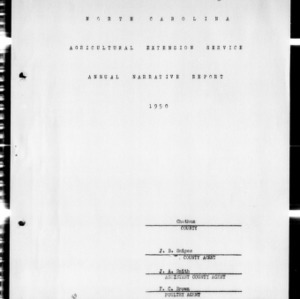 Annual Narrative Report of Extension Work, Chatham County, NC, 1950